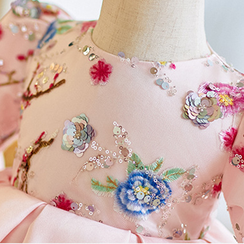 Satin Sequins Long Sleeve Midi Dresses - image 6