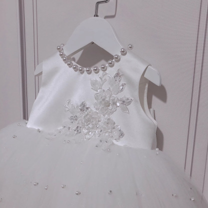 Mesh Pearl Bow Cap Sleeve Midi Dresses - image 9