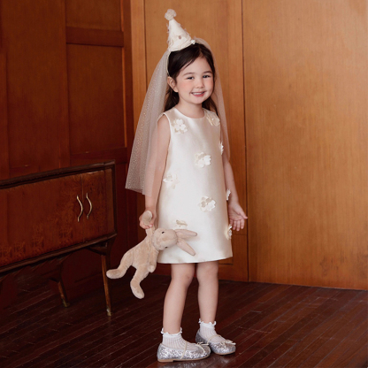 Satin Applique Sleeveless Short Dresses - image 5