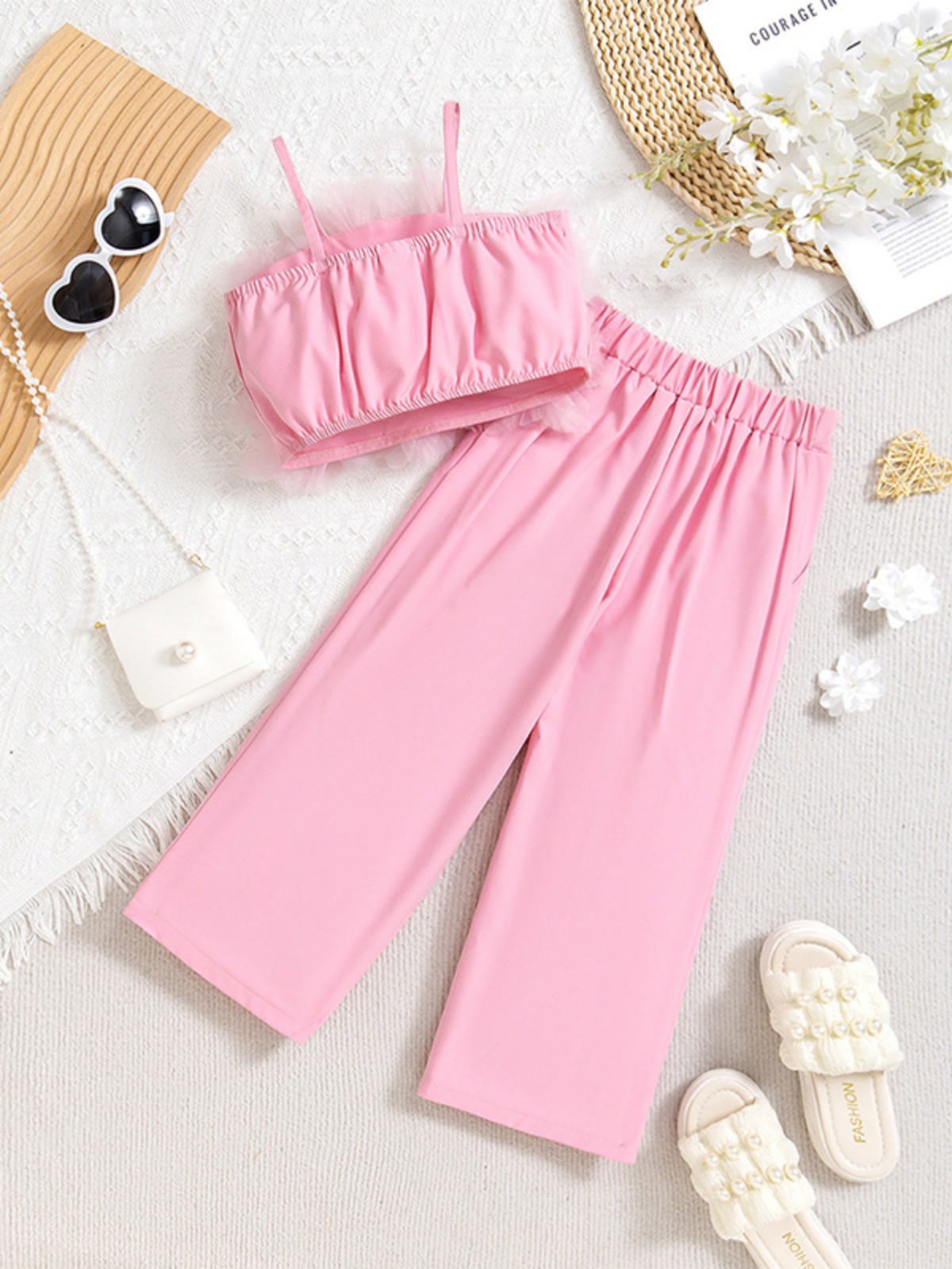 Cotton Folds Sleeveless Regular Two-piece Set - image 9