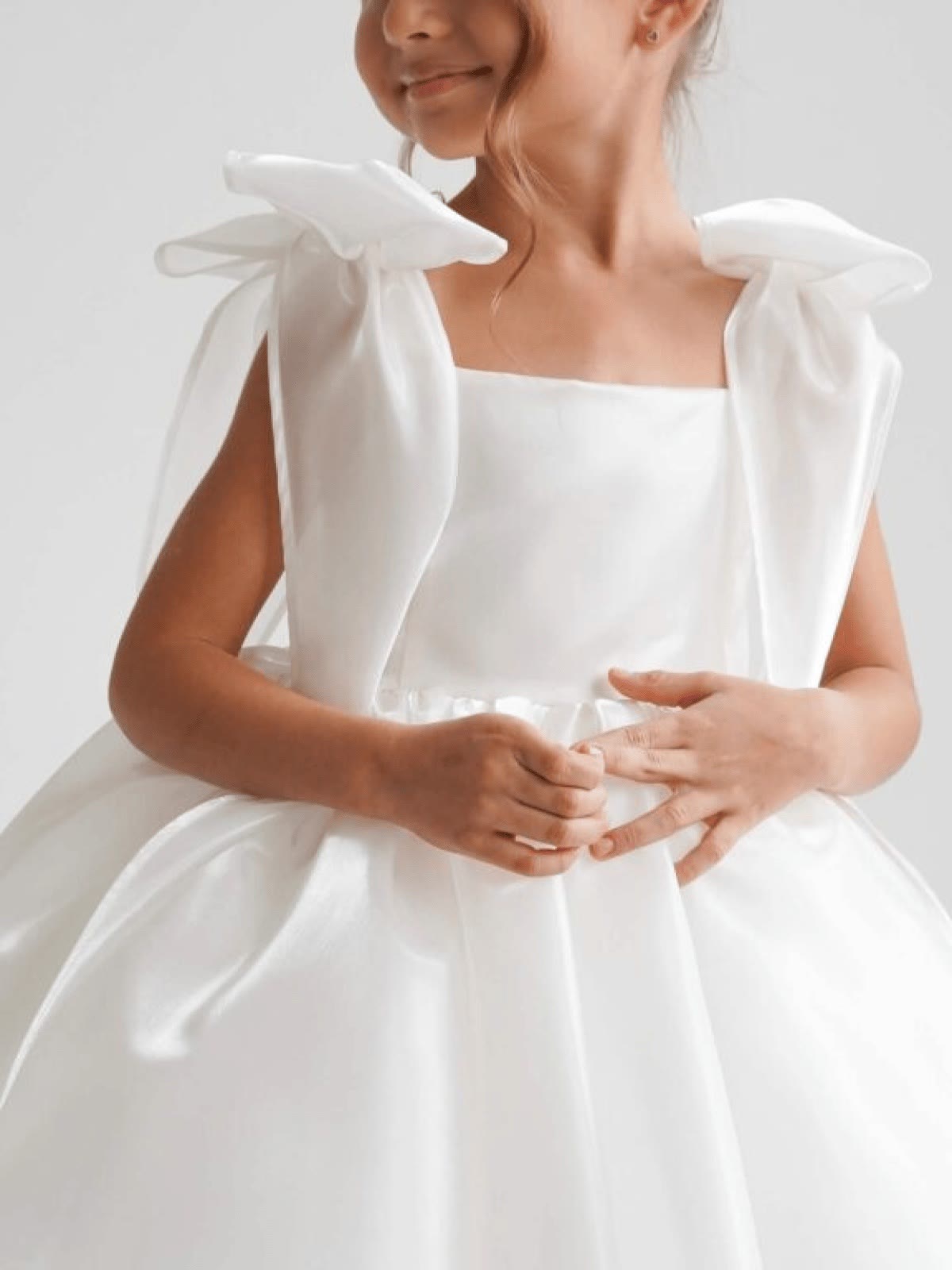 Satin Bow Sleeveless Short Dresses - image 5