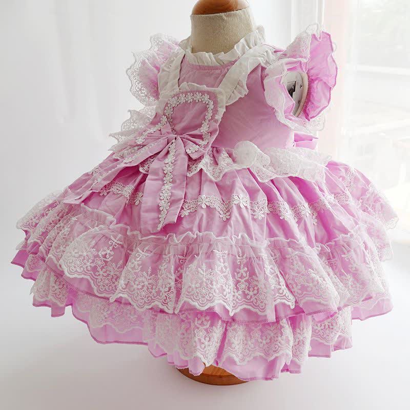100% Cotton Lace Bow Sleeveless Midi Dresses - image 3