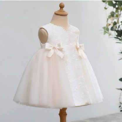Lace Bow Folds Sleeveless Midi Dresses - image 3
