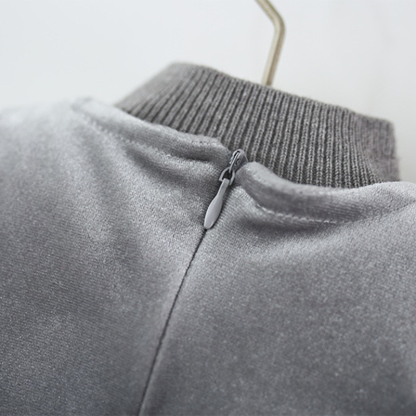 [Archive Sale] Velvet Feather-trimmed Fleece Long Sleeve Mid-long Two-piece Set - image 8