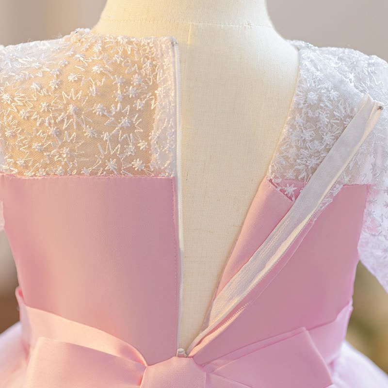 Embroidery Mesh Piping Long Sleeve Midi Dresses - image 11