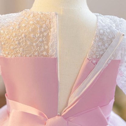 Embroidery Mesh Piping Long Sleeve Midi Dresses - image 11