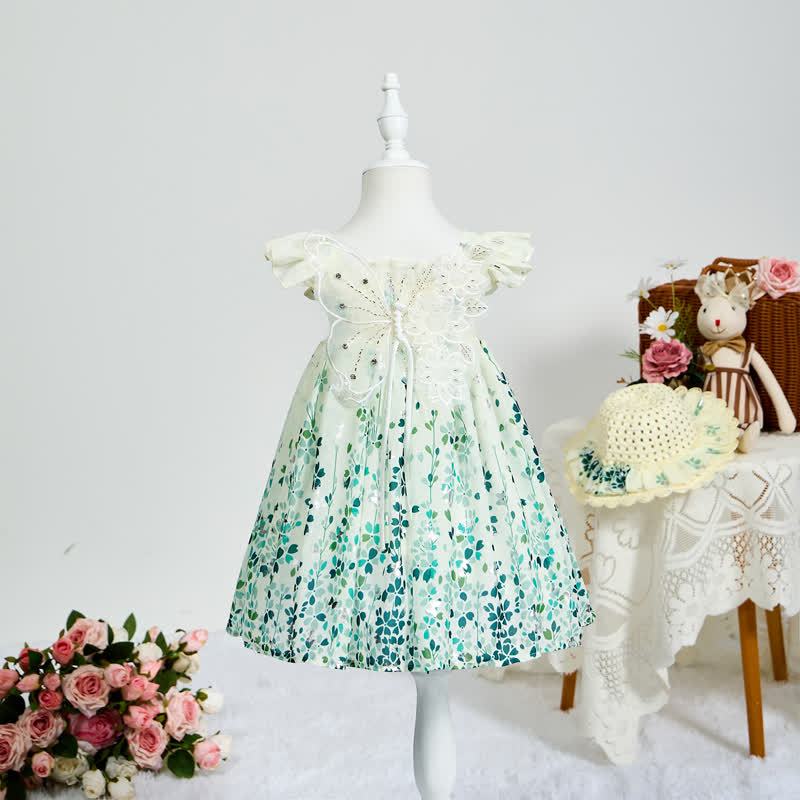 Chiffon Butterfly Sleeveless Midi Dresses With Hat - image 3