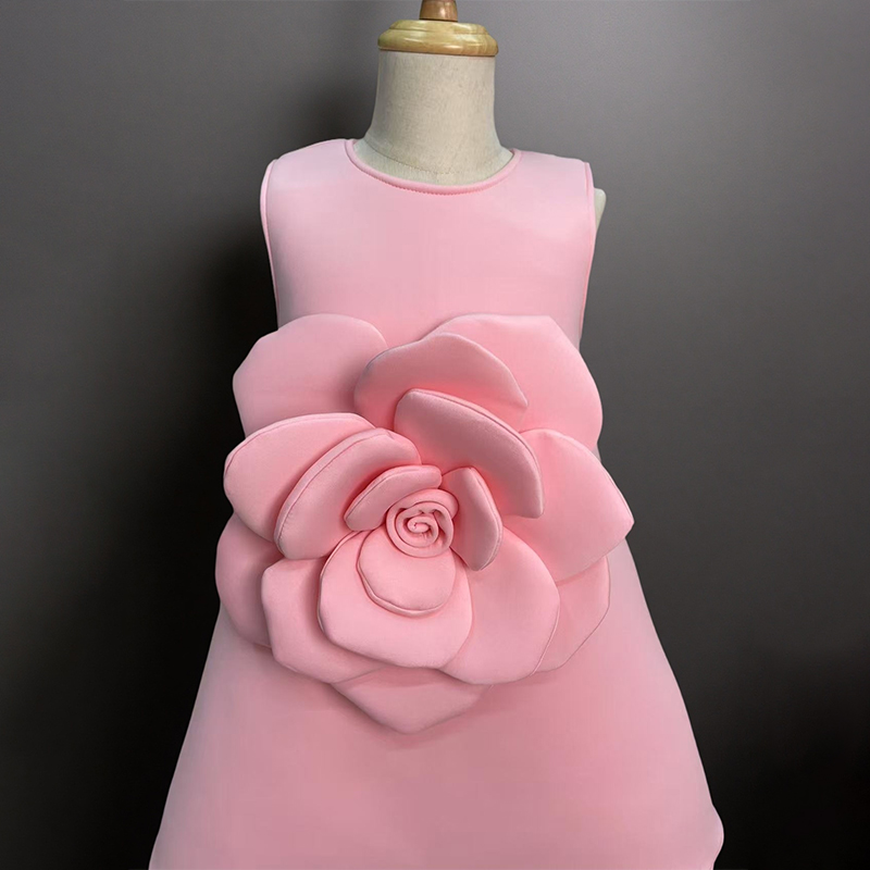 Scuba Knit Rosette Sleeveless Regular Dresses - image 15