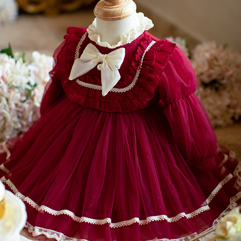 Cotton Folds Lace Long Sleeve Mid-long Dresses - image 16