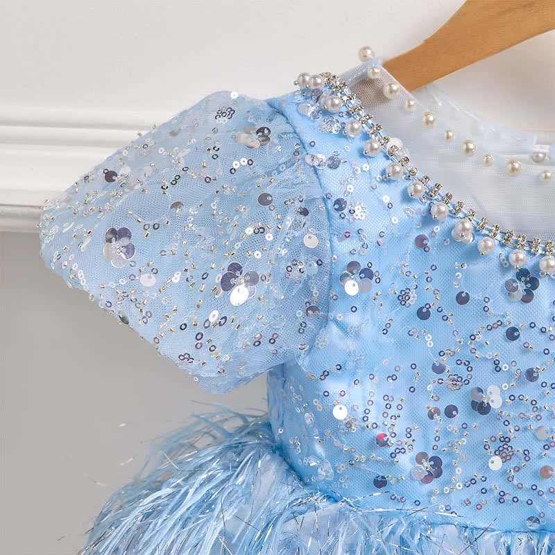 Beaded Tassel Puff Sleeve Mid-long Dresses - image 20