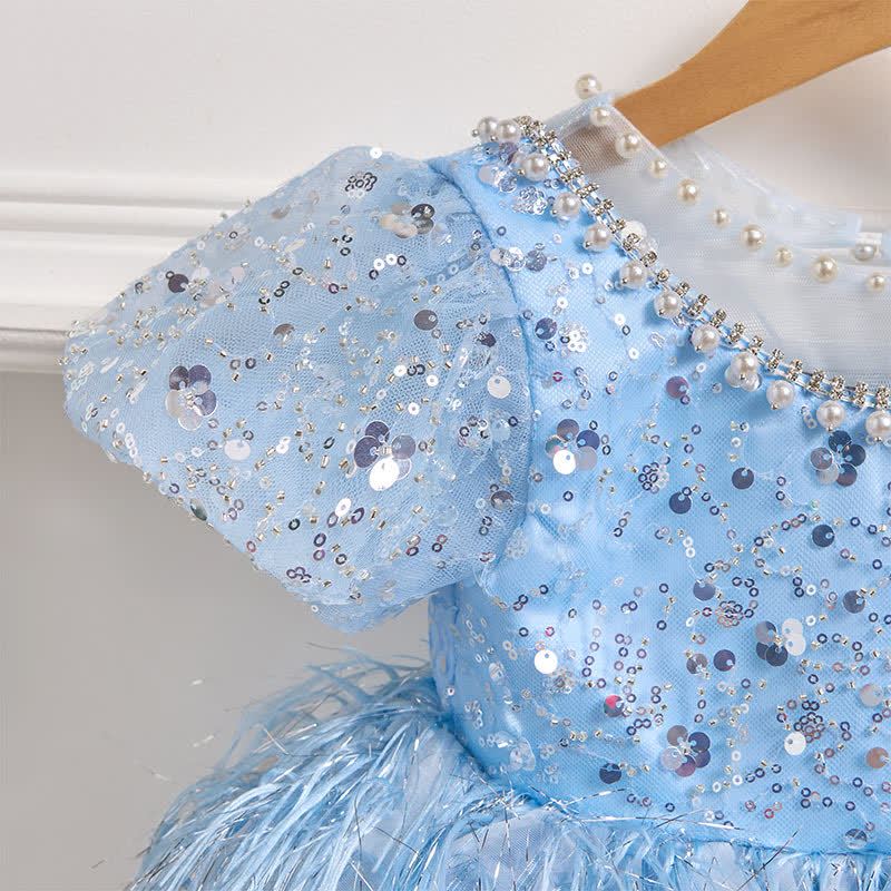 Beaded Tassel Puff Sleeve Mid-long Dresses - image 20