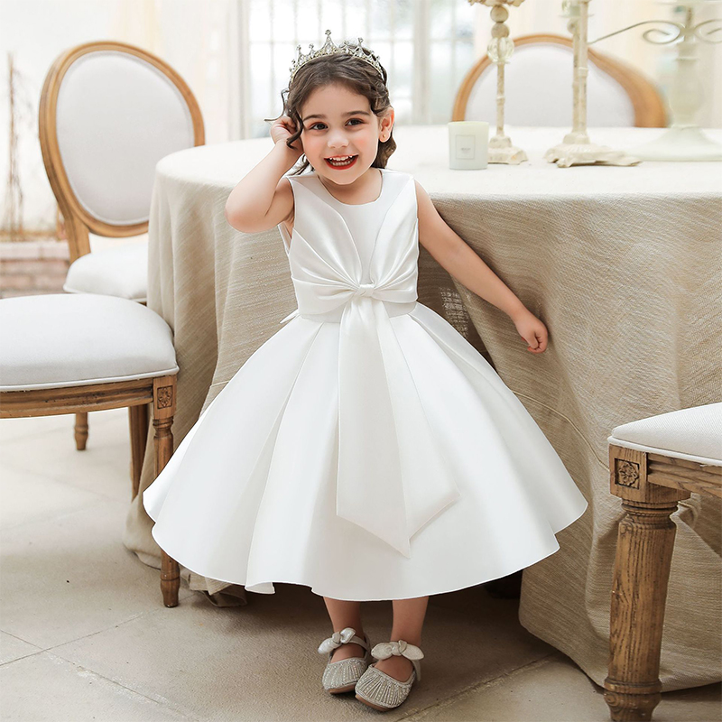 Satin Bow Sleeveless Regular Dresses - image 4
