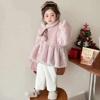 Faux Fur Fuzzy Ball Long Sleeve Regular Outerwears - image 16