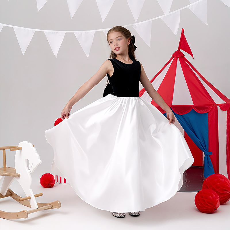 Satin Bow Sleeveless Maxi Dresses - image 7