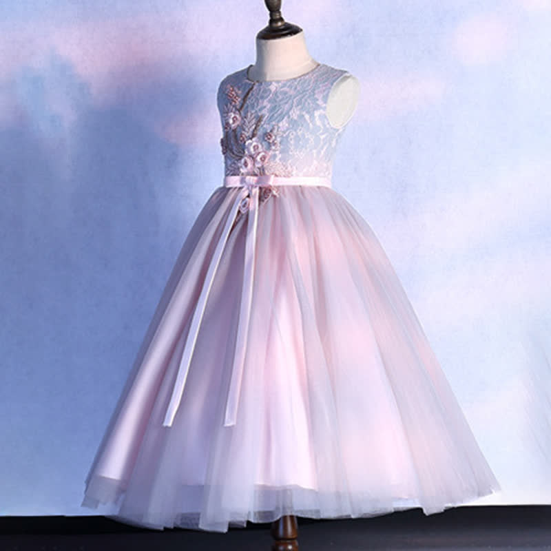 Mesh Applique Cap Sleeveless Maxi Dresses - image 4