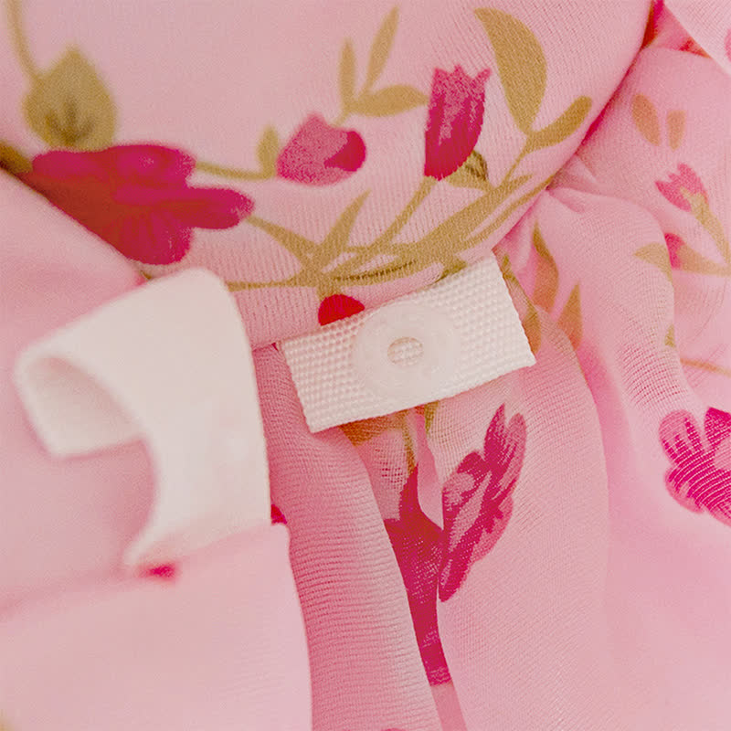 Organza Folds Bow Short Sleeve Mid-long Dresses - image 8