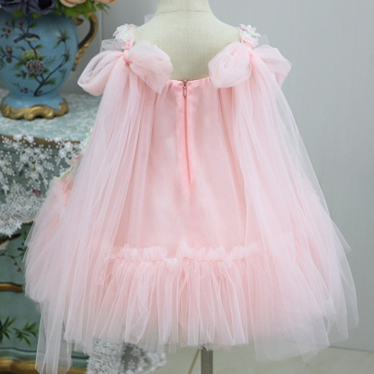 Satin & Organza Imitation Pearls Gathered Sleeveless Short Dresses - image 4
