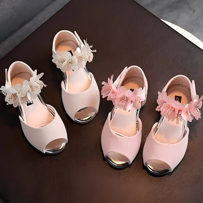 Solid Sequins Rosette Open Toe Mary Janes - image 14