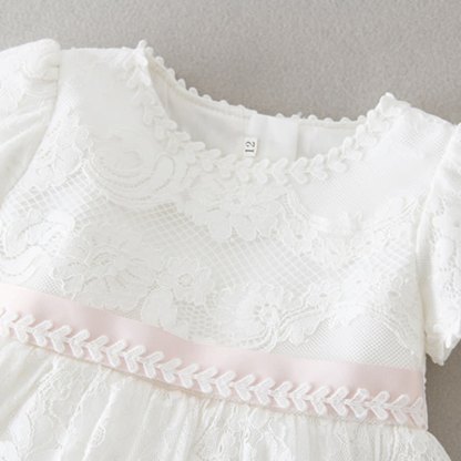 Lace Sash Short Sleeve Maxi Dresses - image 4