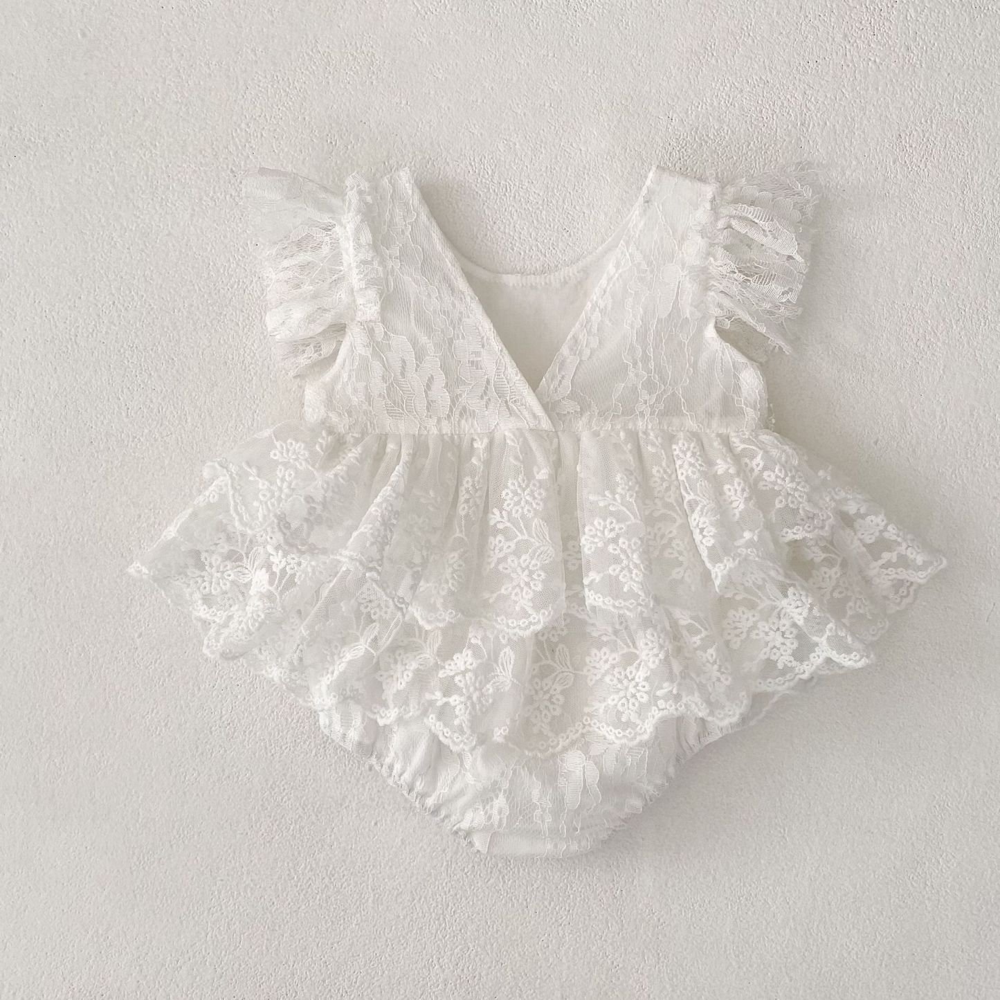 Lace Rosette Cap Sleeve Shorts Bodysuit - image 10