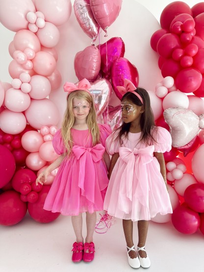 Satin Bow Short Sleeve Midi Dresses - image 9