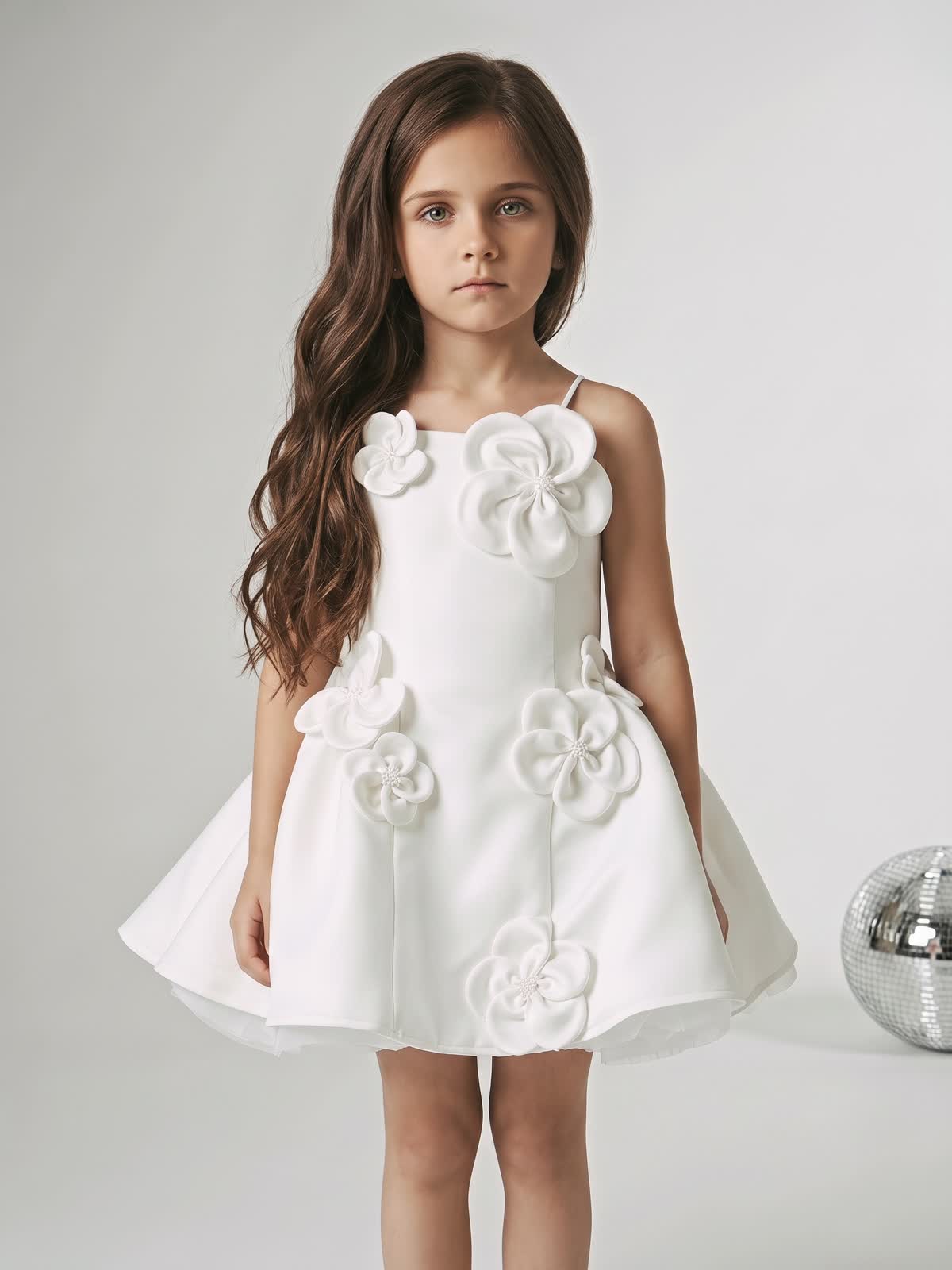 Satin Rosette Sleeveless Short Dresses - image 5