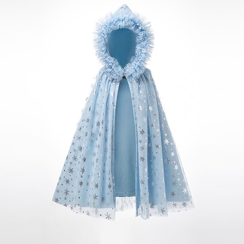 Mesh Stamped Silver Mid-long Outerwear - Elsa Cape - 11-12Y - image 4