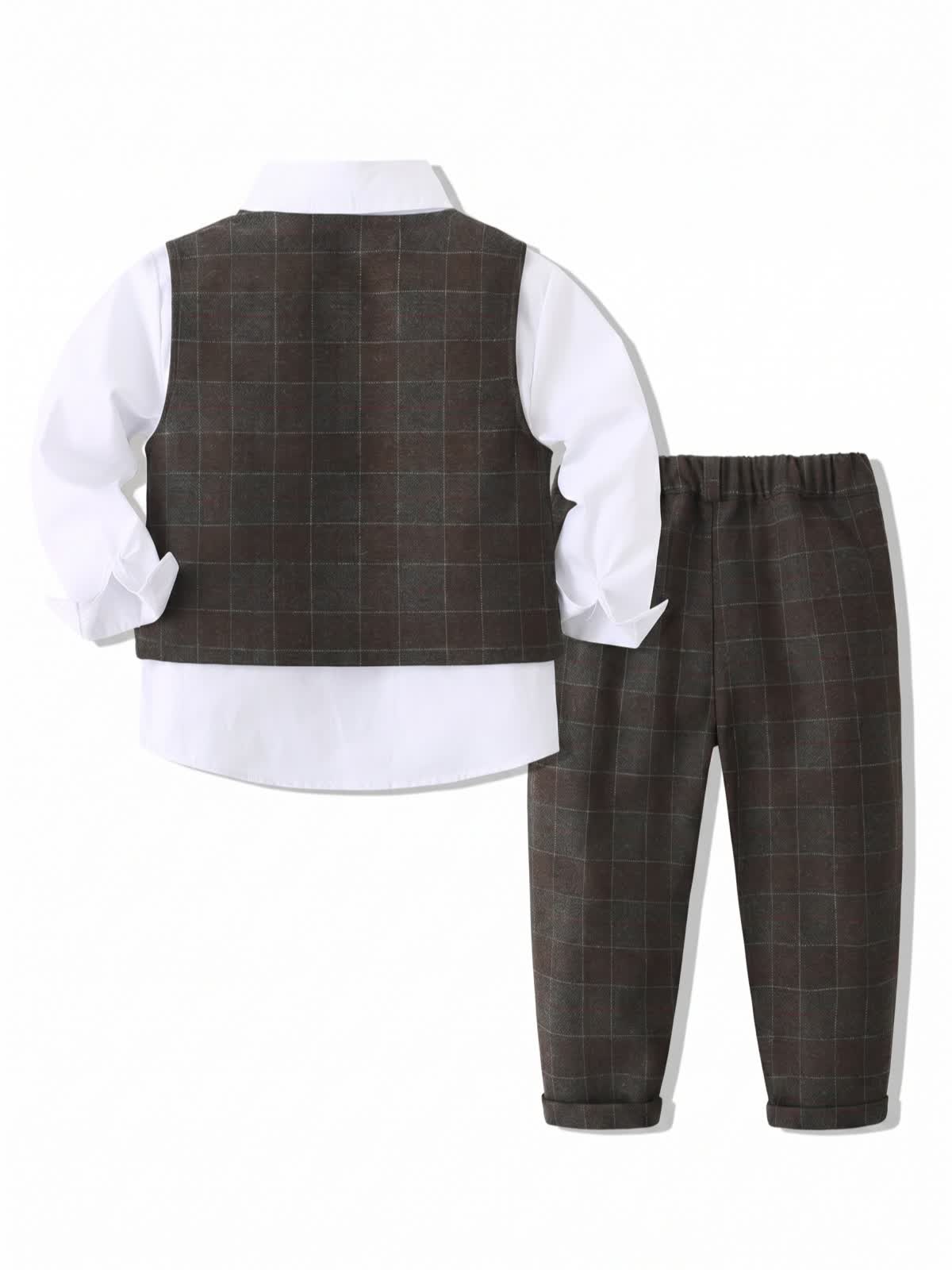 Cotton Bow Long Sleeve Regular 3-piece Formal Suit - image 17