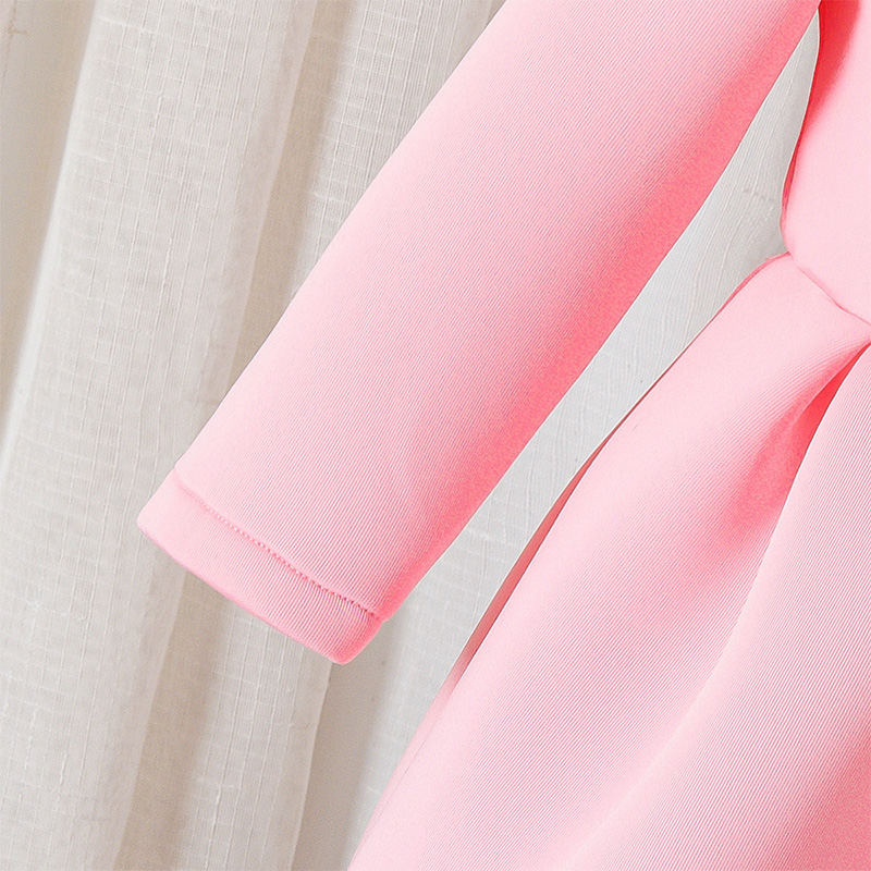 Scuba Knit Bow Long Sleeve Regular Dresses - image 10