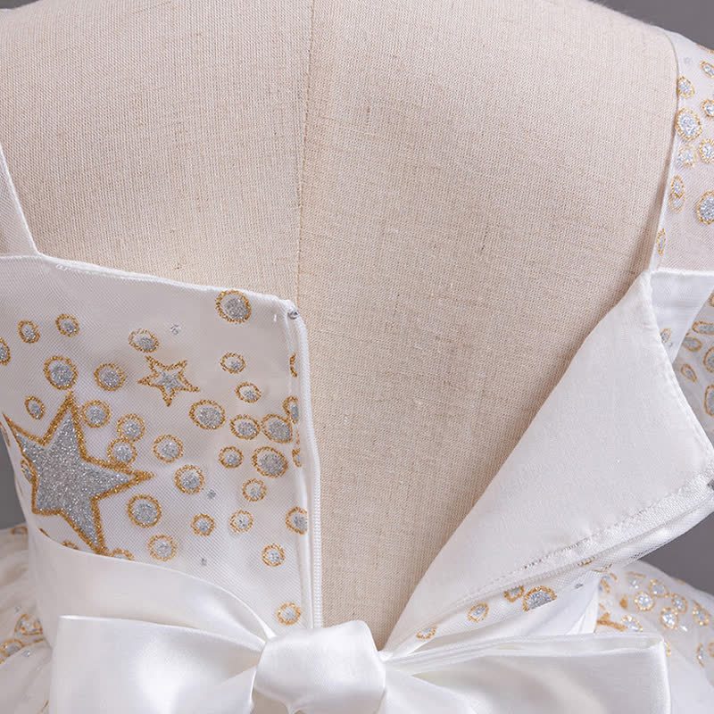 Mesh Irregular Craftsmanship Short Sleeve Long Dresses - image 7