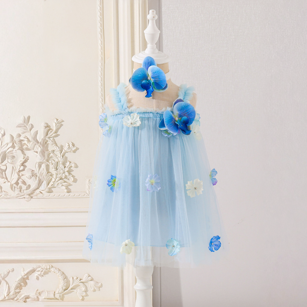 Mesh Rosette Sleeveless Midi Dresses - image 2