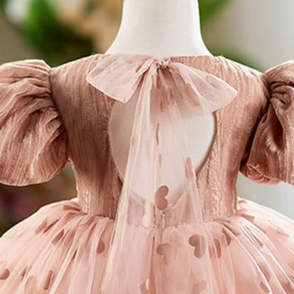 Corduroy Split Joint Bow Short Sleeve Midi Dresses - image 6