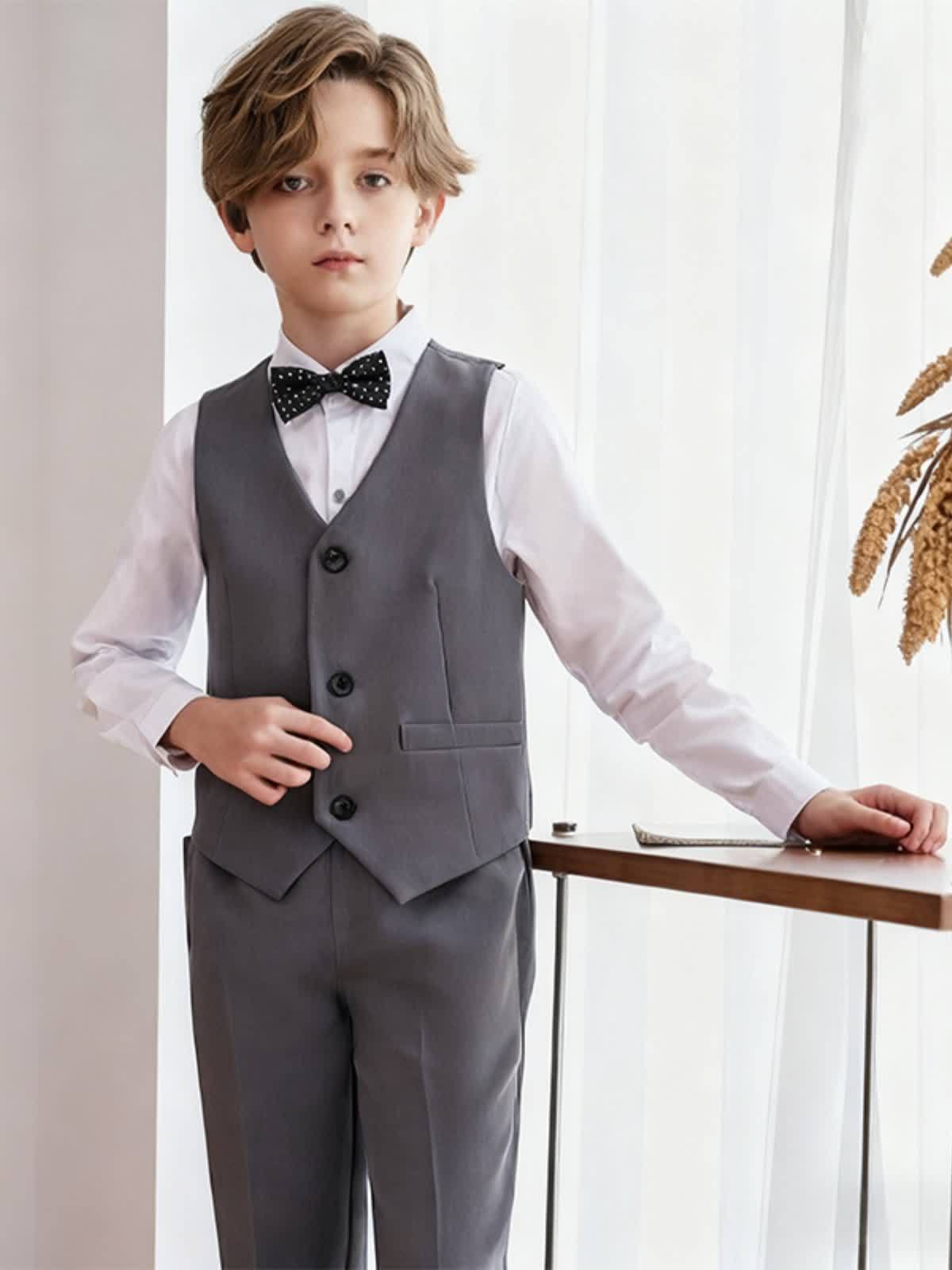 Chemical Fiber Blend Bow Long Sleeve Regular Six-piece Formal Suit - image 11