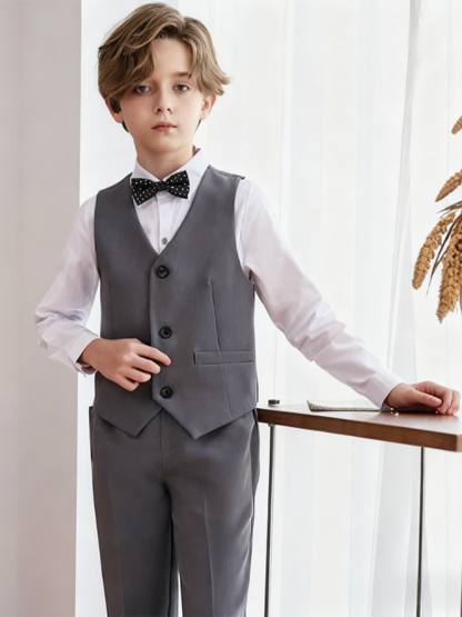 Chemical Fiber Blend Bow Long Sleeve Regular Six-piece Formal Suit - image 11