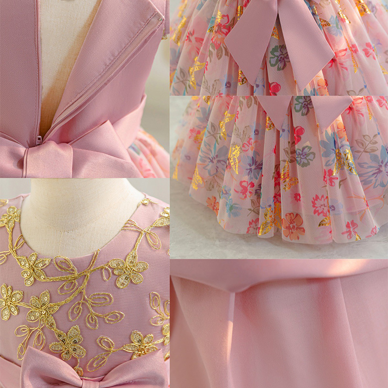 Mesh Bow Short Sleeve Midi Dresses - image 3