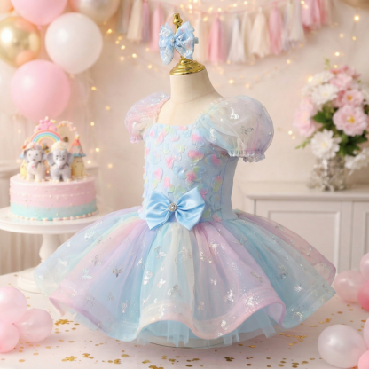 Mesh Embroidery Short Sleeve Short Dresses - image 6