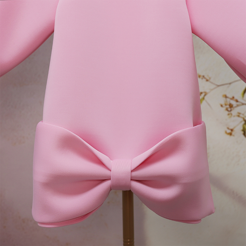 [Archive Sale] Scuba Knit Bow Long Sleeve Midi Dresses - image 5