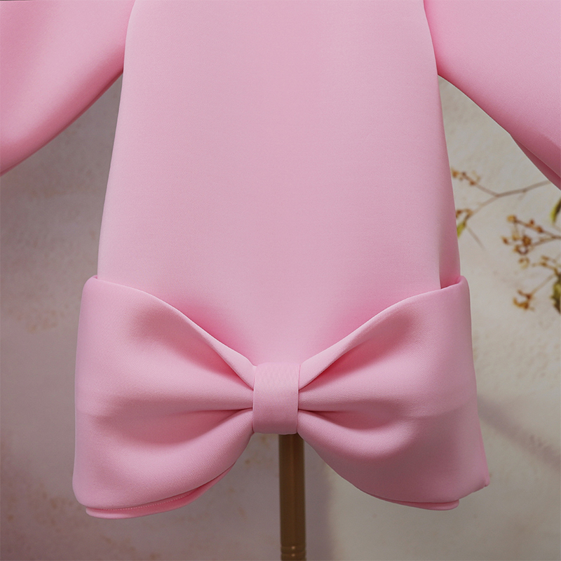 [Archive Sale] Scuba Knit Bow Long Sleeve Midi Dresses - image 5