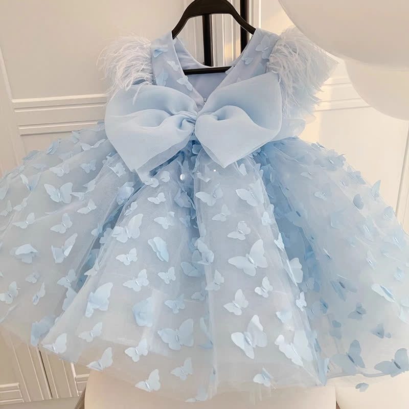 Mesh Feather-trimmed Bow Sleeveless Midi Dresses - image 3