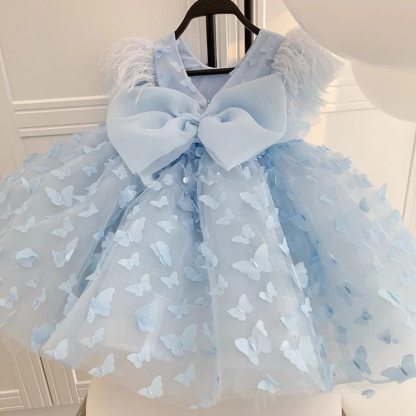 Mesh Feather-trimmed Bow Sleeveless Midi Dresses - image 3