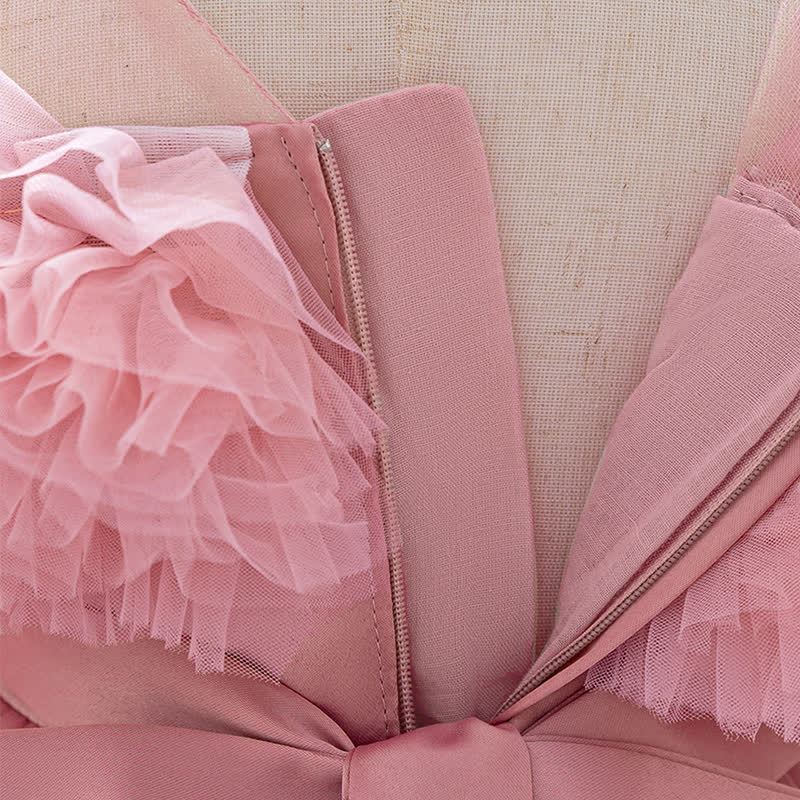 Mesh Bow Sleeveless Midi Dresses - image 5