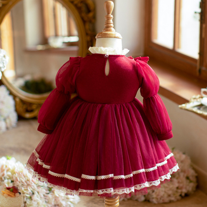 Cotton Folds Lace Long Sleeve Mid-long Dresses - image 18