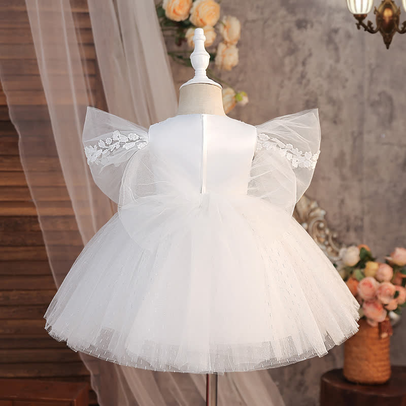 Mesh & Jacquard Lace Short Sleeve Short Dresses - image 3