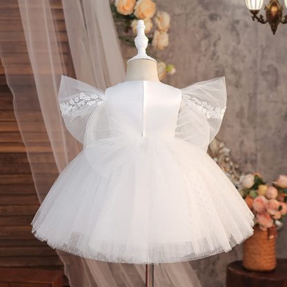 Mesh & Jacquard Lace Short Sleeve Short Dresses - image 3