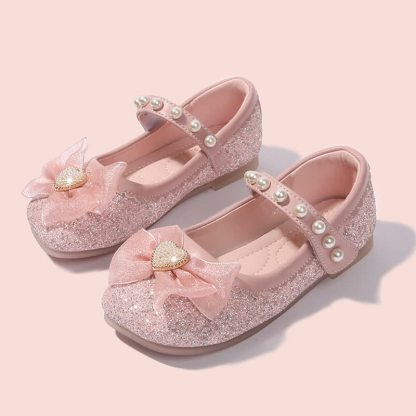 Solid Bow Sequins Pearl Round Toe Mary Janes  - image 4