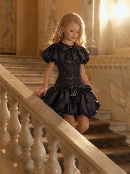 Lace Split Joint Cap Sleeve Short Two-piece Set - image 11