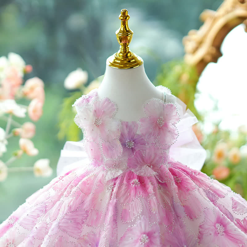 Mesh Bow Imitation Pearls Gallus Mid-long Dresses - image 5