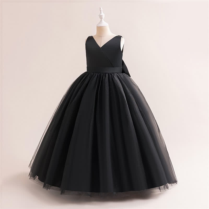 Satin & Mesh Bow Sleeveless Maxi Dresses - image 38