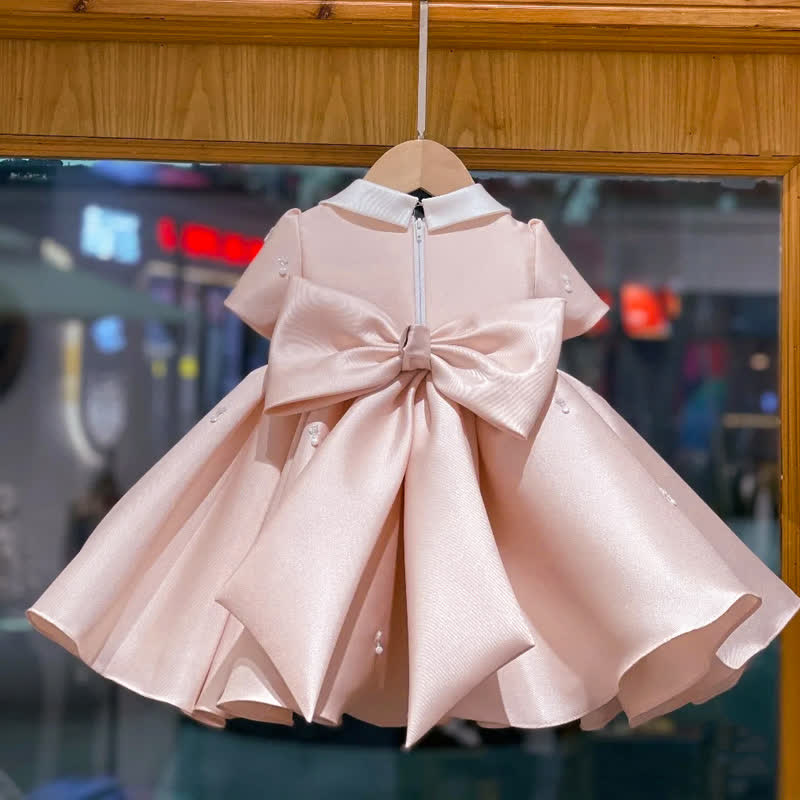 Satin Pearl Short Sleeve Midi Dresses - image 3