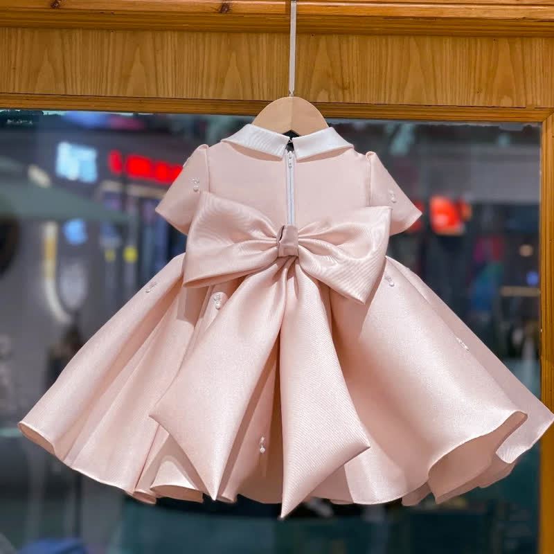 Satin Pearl Short Sleeve Midi Dresses - image 3